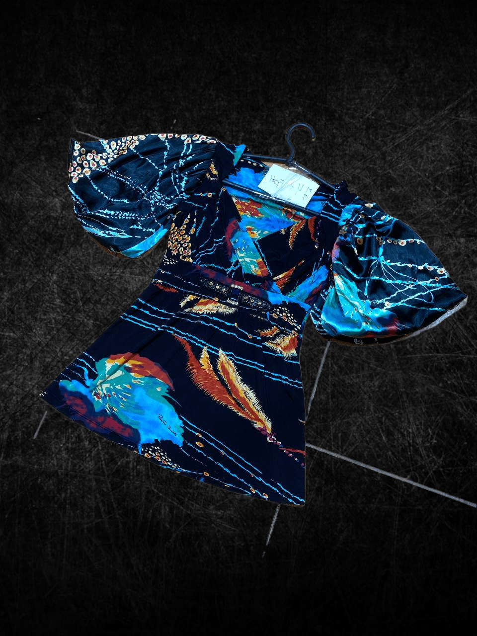 Roberto Cavalli Roberto Cavalli Under The Sea Print Wrap Top Blue Italy Size S / US 4 / IT 40 - 1 Thumbnail