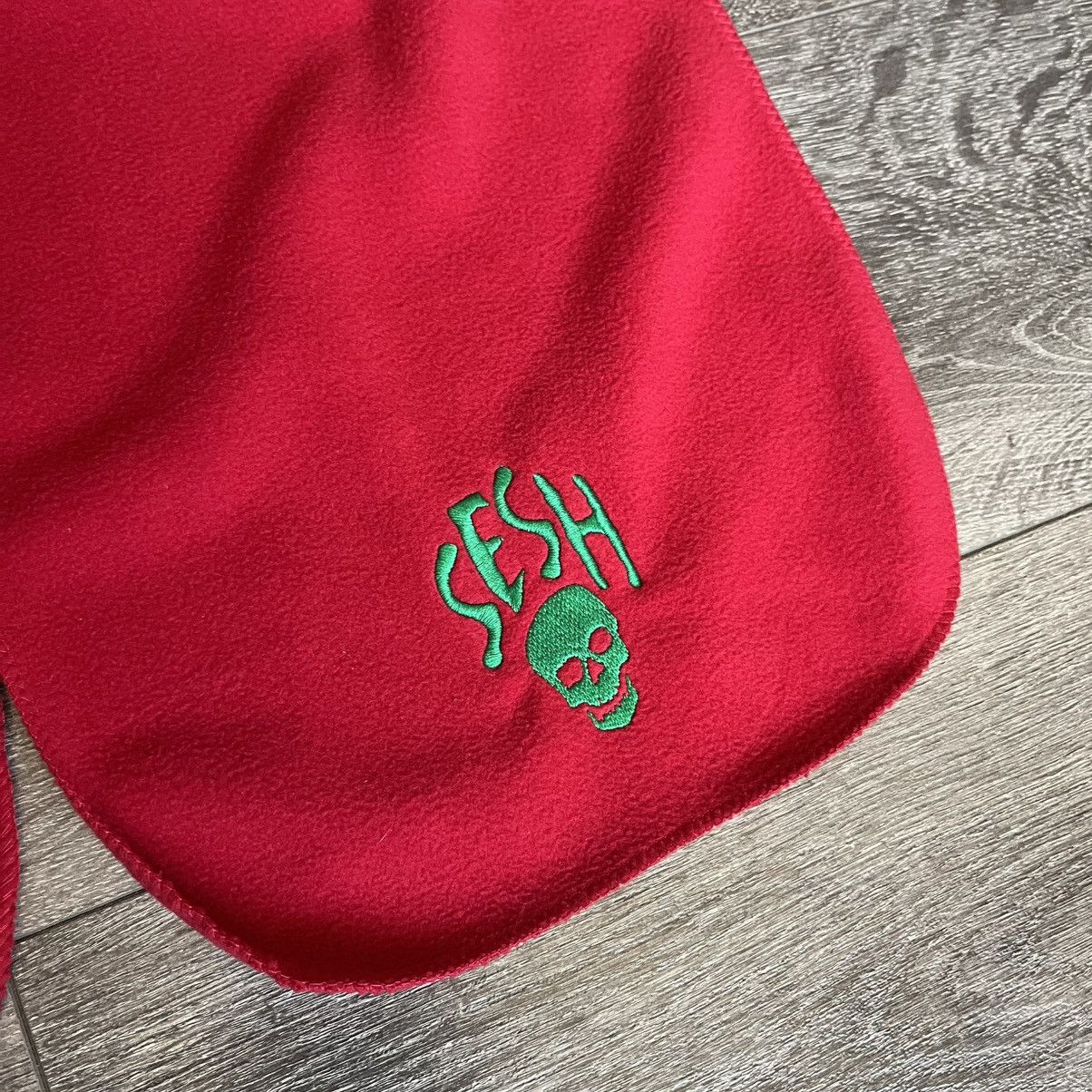 TeamSESH Team Sesh Fleece Scarf Red Green Skull Logo Size ONE SIZE - 2 Thumbnail