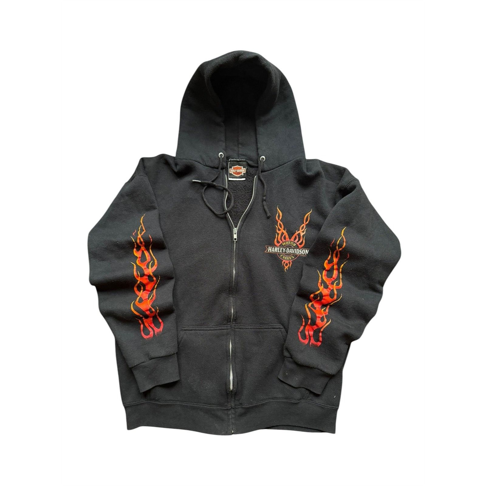 Vintage Harley Davidson Manchester Nashua Flame Zip Hoodie