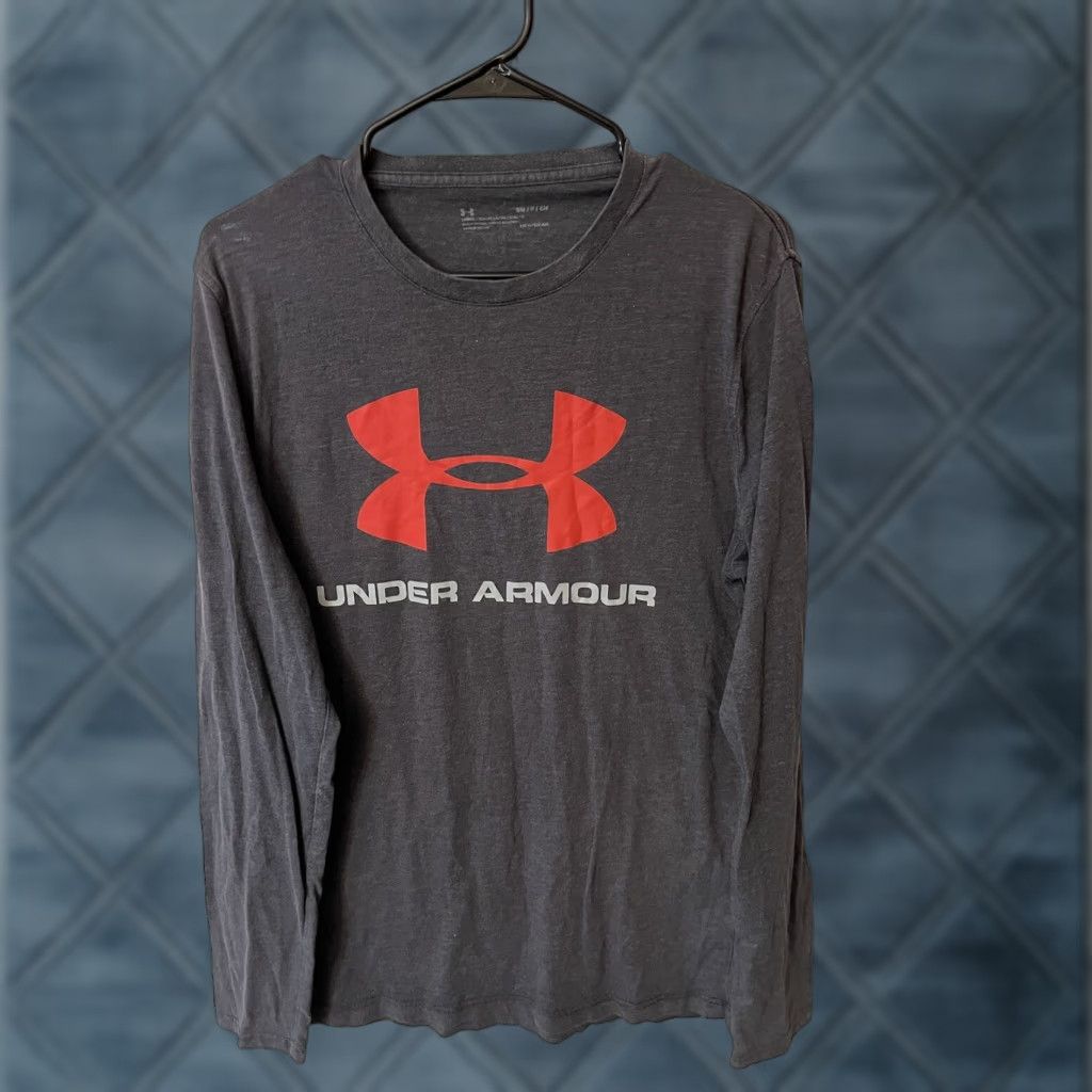 Under Armour Under Armour Shirt Mens Small Loose Long Sleeve Logo Spell Out Gray Heat Gear Size US S / EU 44-46 / 1 - 1 Thumbnail