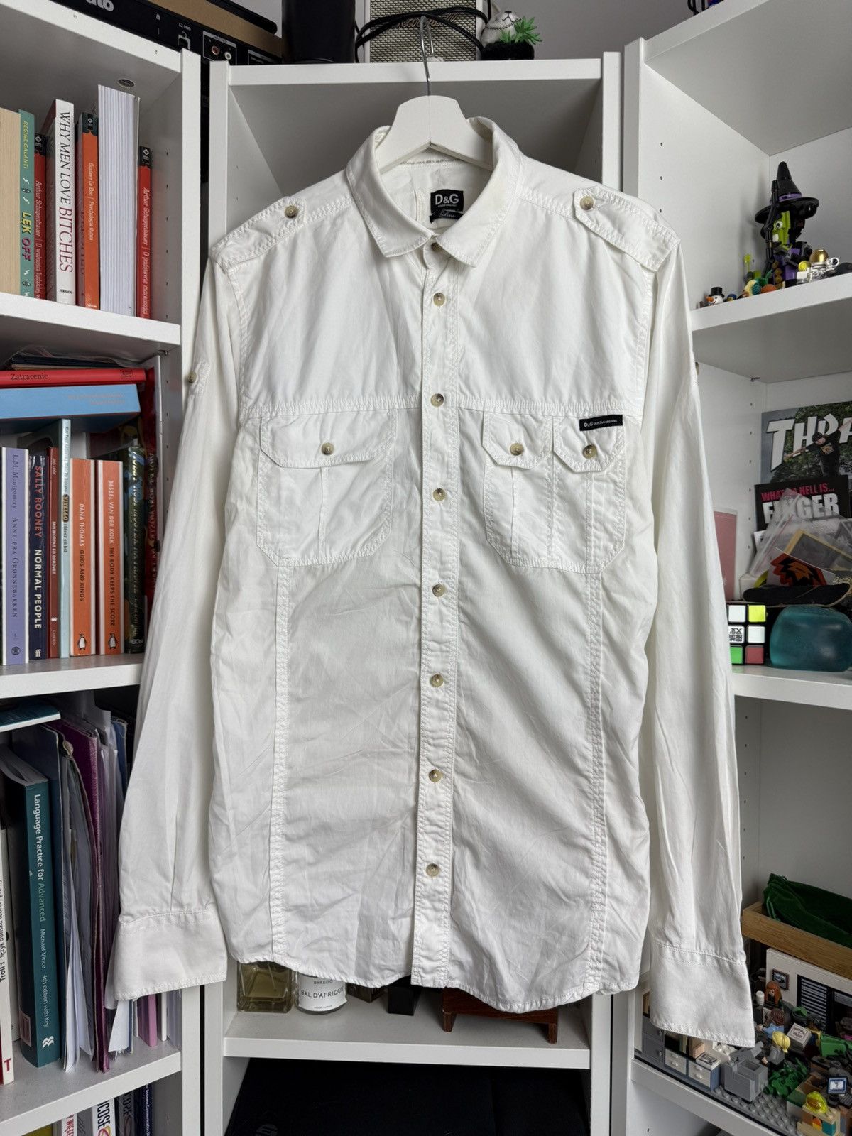 Designer × Dolce & Gabbana × Vintage Vintage y2k Dolce & Gabbana white basic slim fit shirt L 00s Size US L / EU 52-54 / 3 - 1 Thumbnail