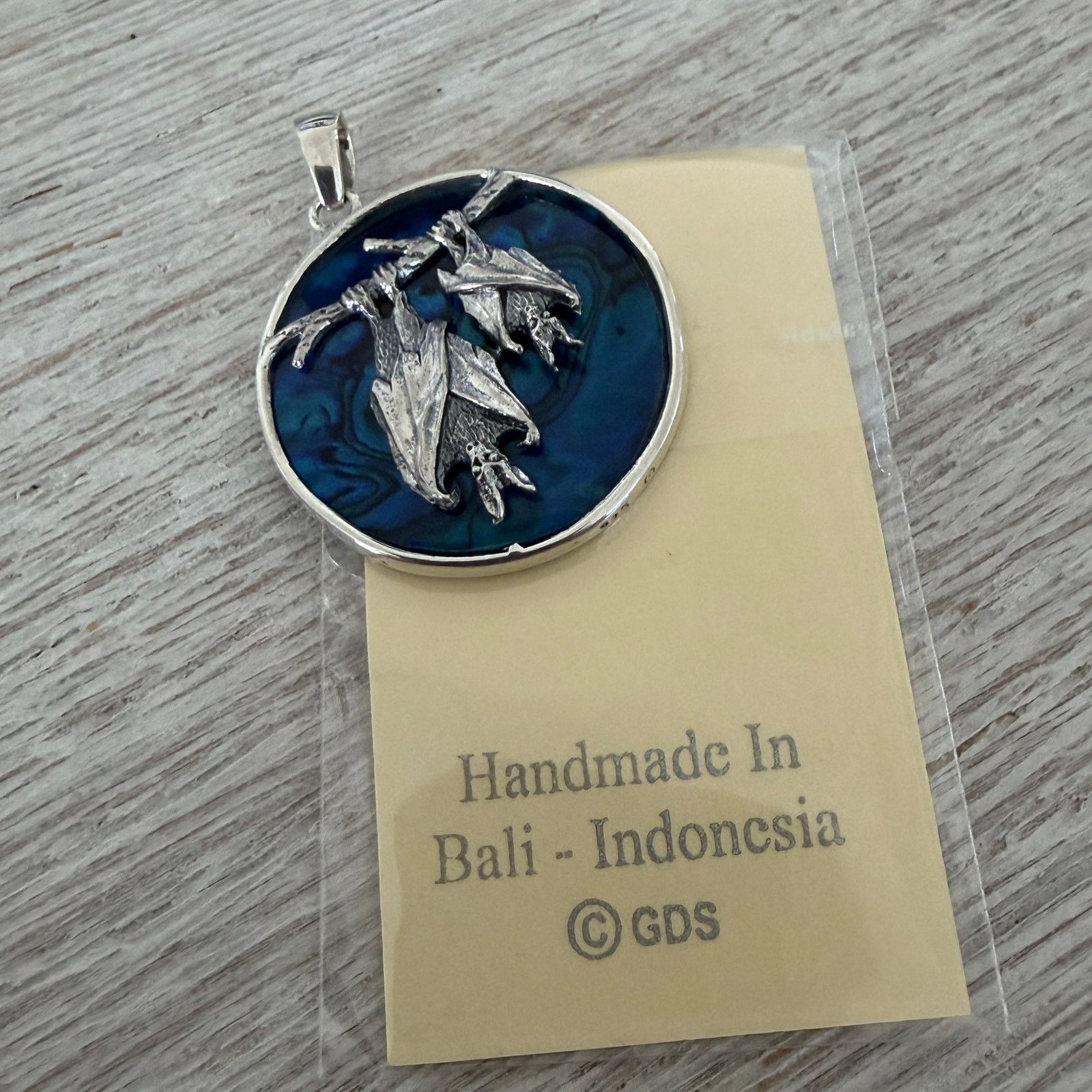 Other Sterling Silver Two Bats Medallion Pendant Size ONE SIZE - 7 Thumbnail