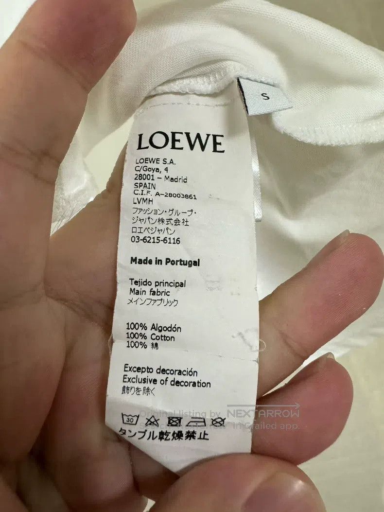 Loewe Loewe White Embroidered Small Logo Irregular Hem Short Sle Size S / US 4 / IT 40 - 4 Thumbnail