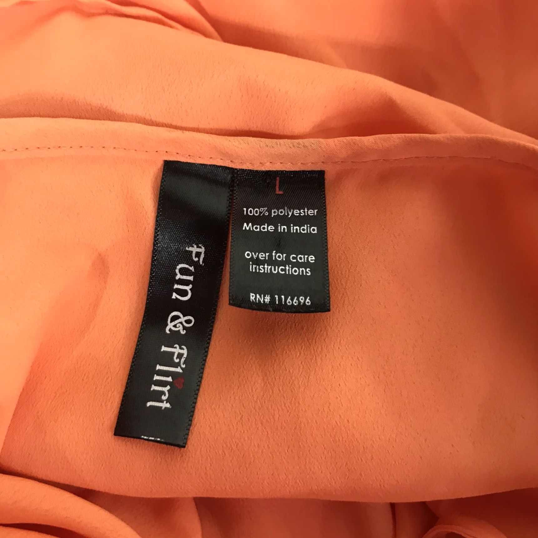 Vintage Fun & Flirt Orange Dress Women’s L Strappy Ruffle Knee Length Sundress Casual Summer Size L / US 10 / IT 46 - 3 Thumbnail