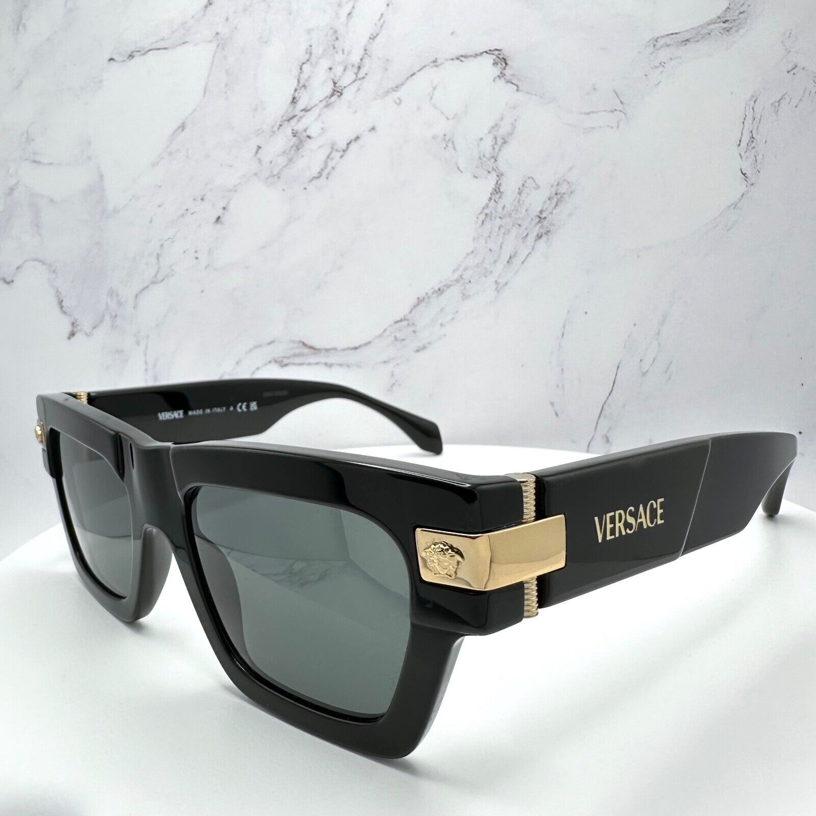 image of Versace Sunglasses Black Gold Medusa Logo Limited Edition, Men's