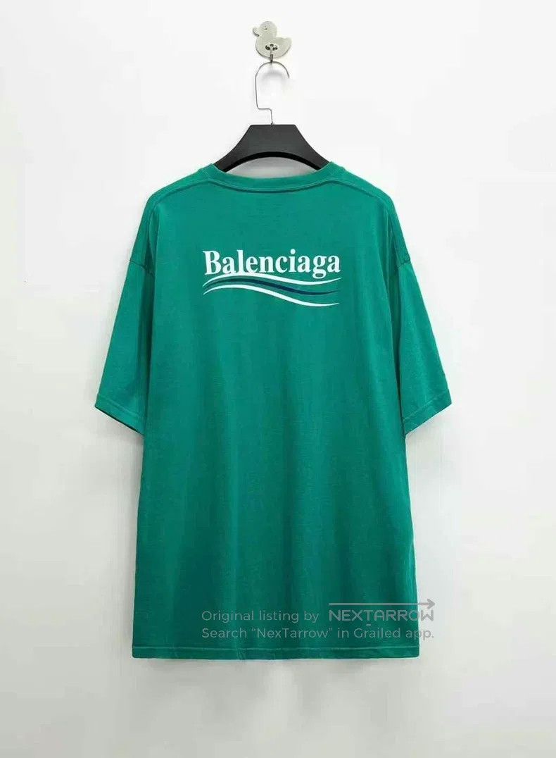 Balenciaga Balenciaga Lake Green Cola Logo Short Sleeve Size US L / EU 52-54 / 3 - 1 Thumbnail