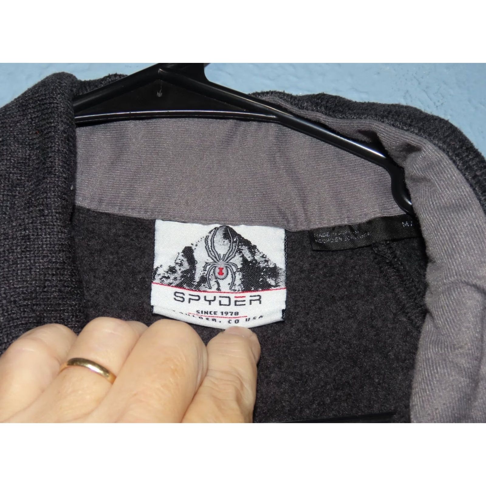Spyder Spyder Men's M Empire Full Zip Fleece Jacket Gray Bomber Zip Pockets Logo Regular Fit Size US M / EU 48-50 / 2 - 4 Thumbnail