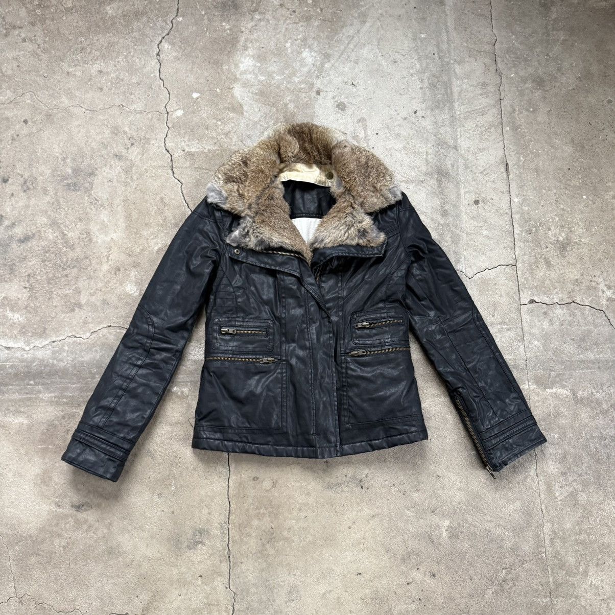Zadig & Voltaire Waxed Kamelia Jacket With Real Fur Trim