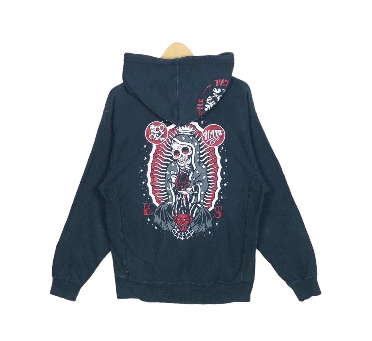 Japanese Brand Avant Garde Japanese Kustomstyle So-Cal Maria Skull Hoodie Size US L / EU 52-54 / 3 - 1 Thumbnail