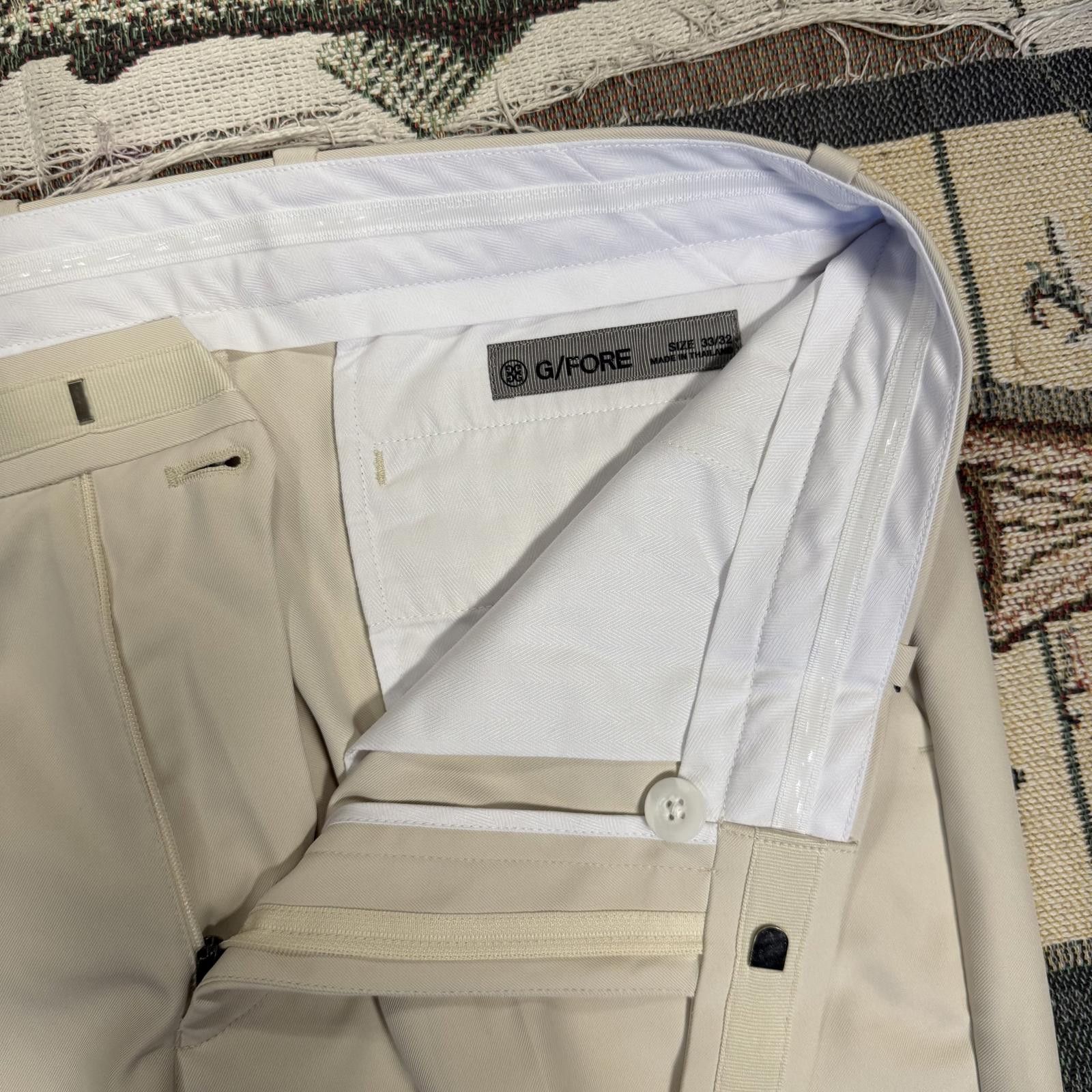 PGA Tour New with Tags Straight Leg G/Fore Cream White Golf Pants Size 42R - 5 Thumbnail