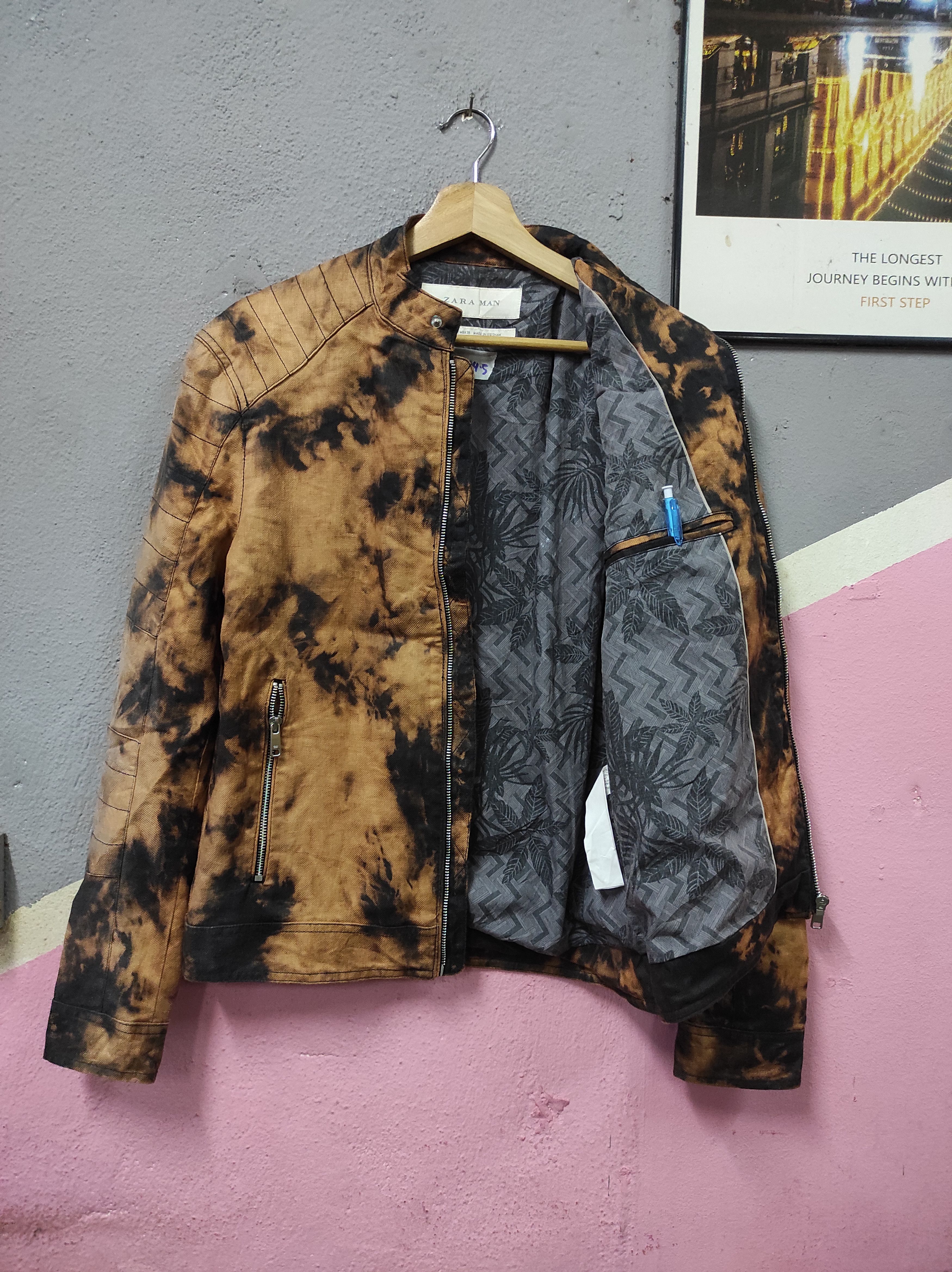 Zara ZARA MAN BIKE JACKET TIE DYE Size US S / EU 44-46 / 1 - 2 Thumbnail