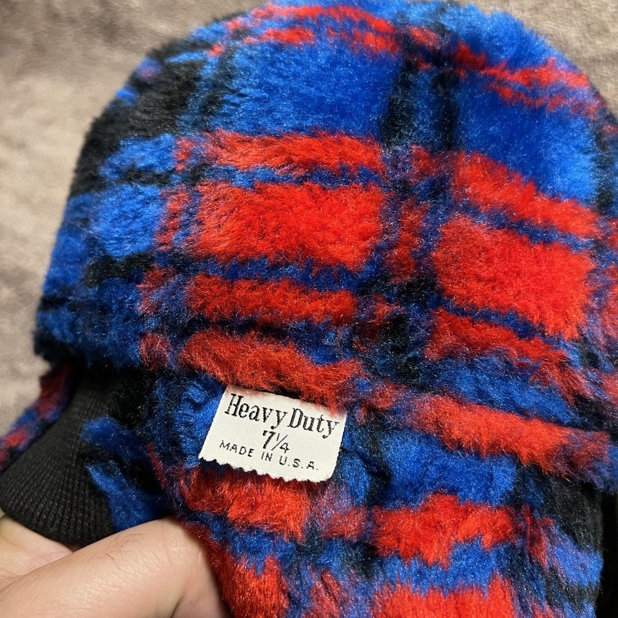 Vintage Vintage 70s Plaid Faux Fur Trapper Hat Lined Quilted USA Size ONE SIZE - 4 Thumbnail