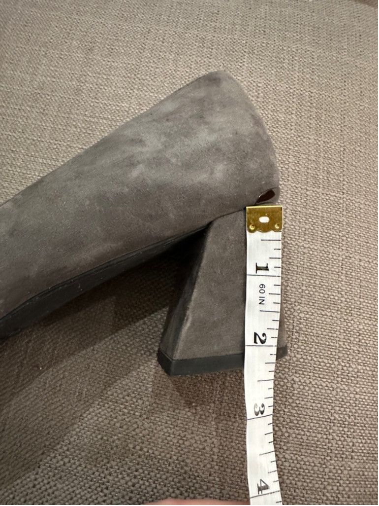 Stuart Weitzman Women's Stuart Weitzman suede leather block Heels Gray 9.5 M Size US 7 / IT 37 - 8 Thumbnail