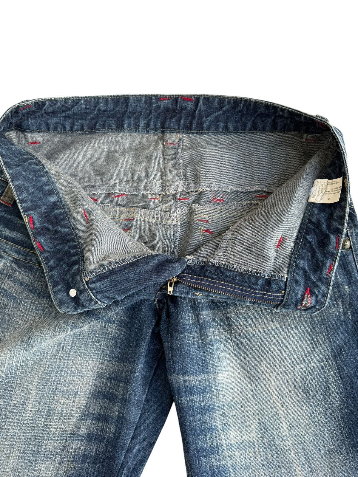 Japanese Brand Vintage Unbranded Distressed Double Waist Denim Jeans Size US 32 / EU 48 - 9 Thumbnail
