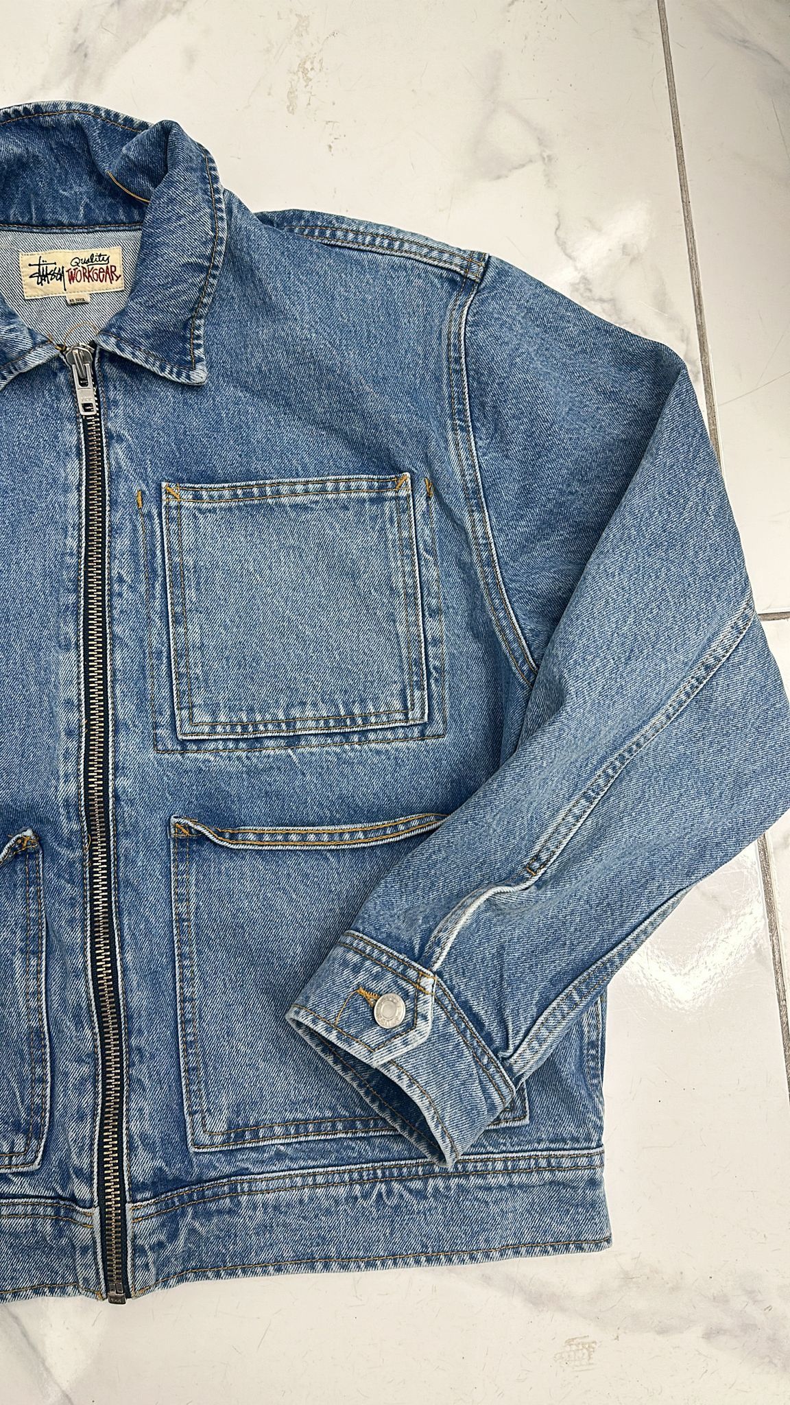 Stussy Stussy FA23 Zip Work Jacket Denim Blue Small Size US S / EU 44-46 / 1 - 5 Thumbnail