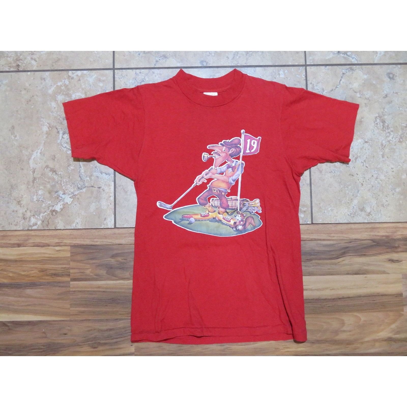 Other 70s/80s Humorous Golf T-Shirt Double Sided "Uncle Al" Red S Size US S / EU 44-46 / 1 - 1 Thumbnail