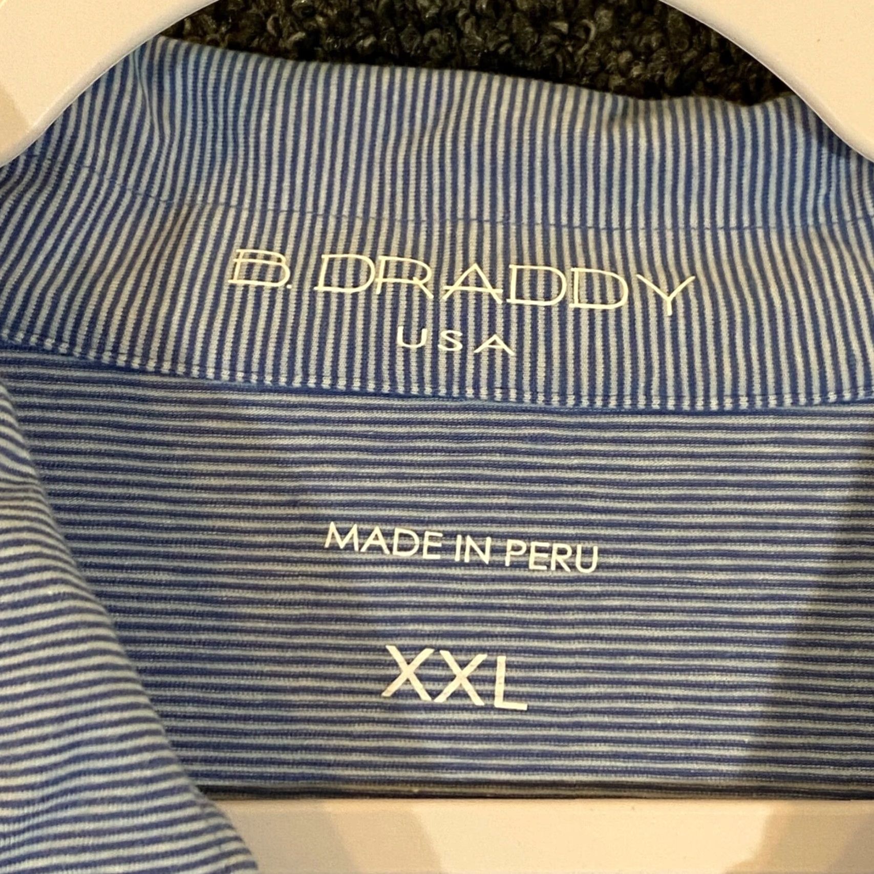 Vintage B Draddy Polo Shirt Mens 2XL Blue White Kings Creek Country Club Golf DE Sport Size US XXL / EU 58 / 5 - 4 Thumbnail
