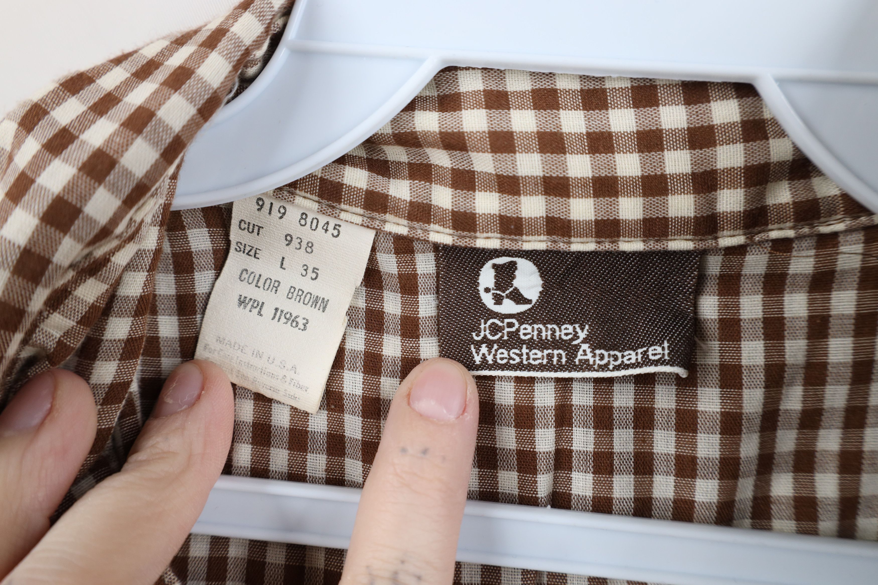 Vintage Vintage 70s Snap Button Collared Shirt Gingham Plaid USA Size US L / EU 52-54 / 3 - 9 Thumbnail