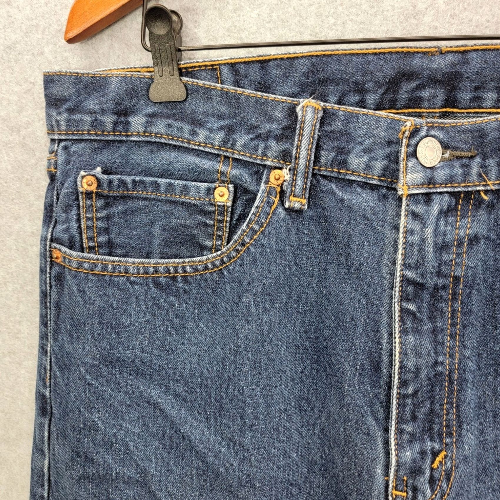 Levi's Levi's Jeans Mens 36 x 30 505 Blue Classic Straight Fit Denim Cotton Pants Size US 36 / EU 52 - 3 Thumbnail