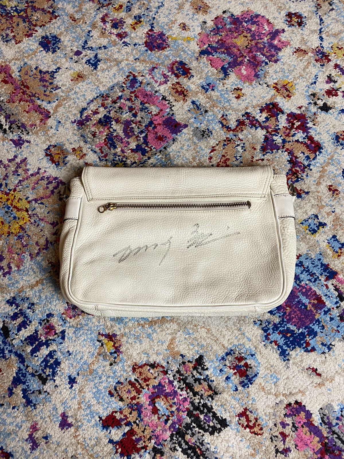 Japanese Brand × Other × Vintage Vintage Japan full grained White Leather Artisan Messenger Size ONE SIZE - 15 Thumbnail