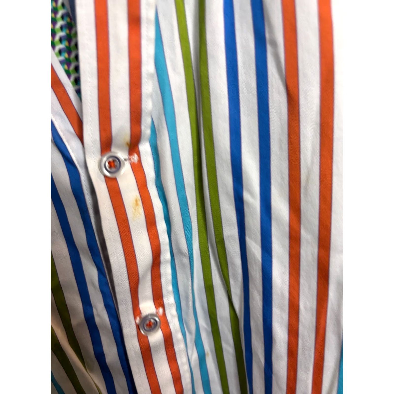 Robert Graham Robert Graham Button Up Shirt Patchwork Striped Shirt Mens M 5210 Multicolor Cotton Long Sleeve Casual 90s Bohemian Designer Shirt Mens Size M / US 6-8 / IT 42-44 - 4 Thumbnail