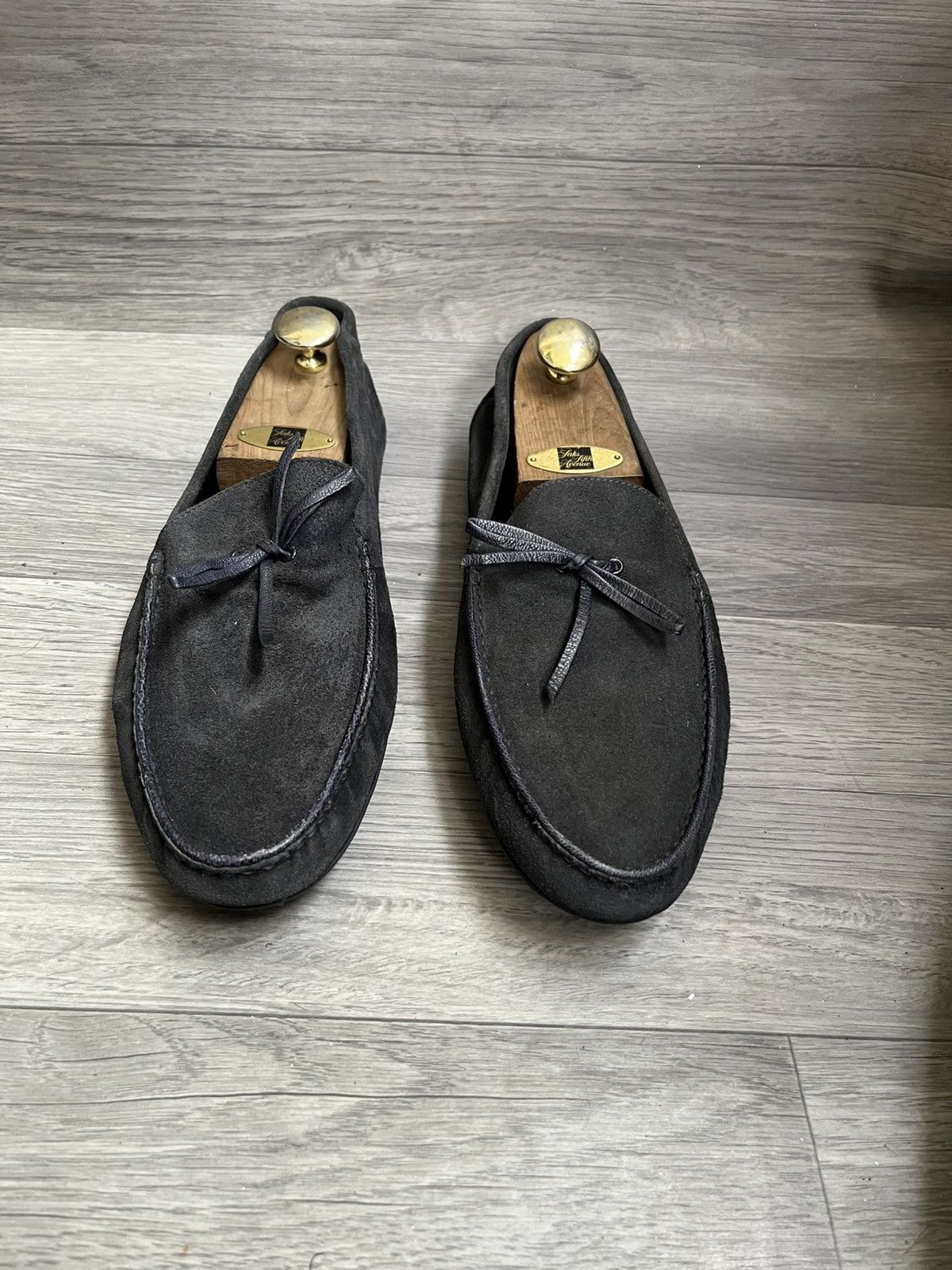 John Lobb John lobb navy blue suede penny loafer Size US 11.5 / EU 44-45 - 2 Thumbnail