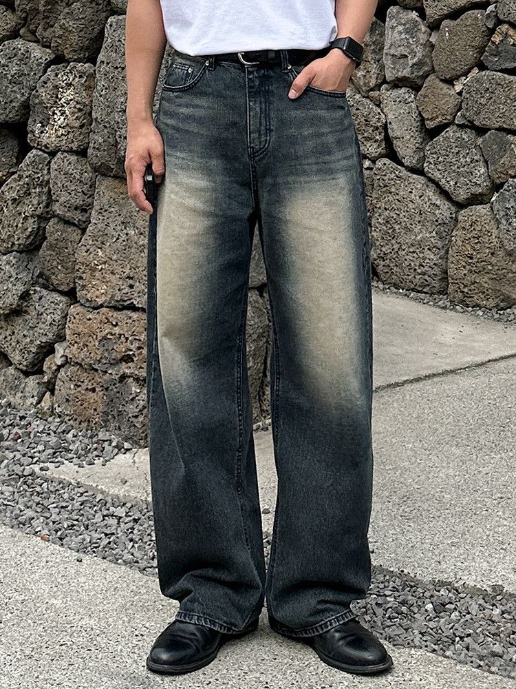 Japanese Brand Retro loose wide leg straight leg jeans Size US 32 / EU 48 - 6 Thumbnail