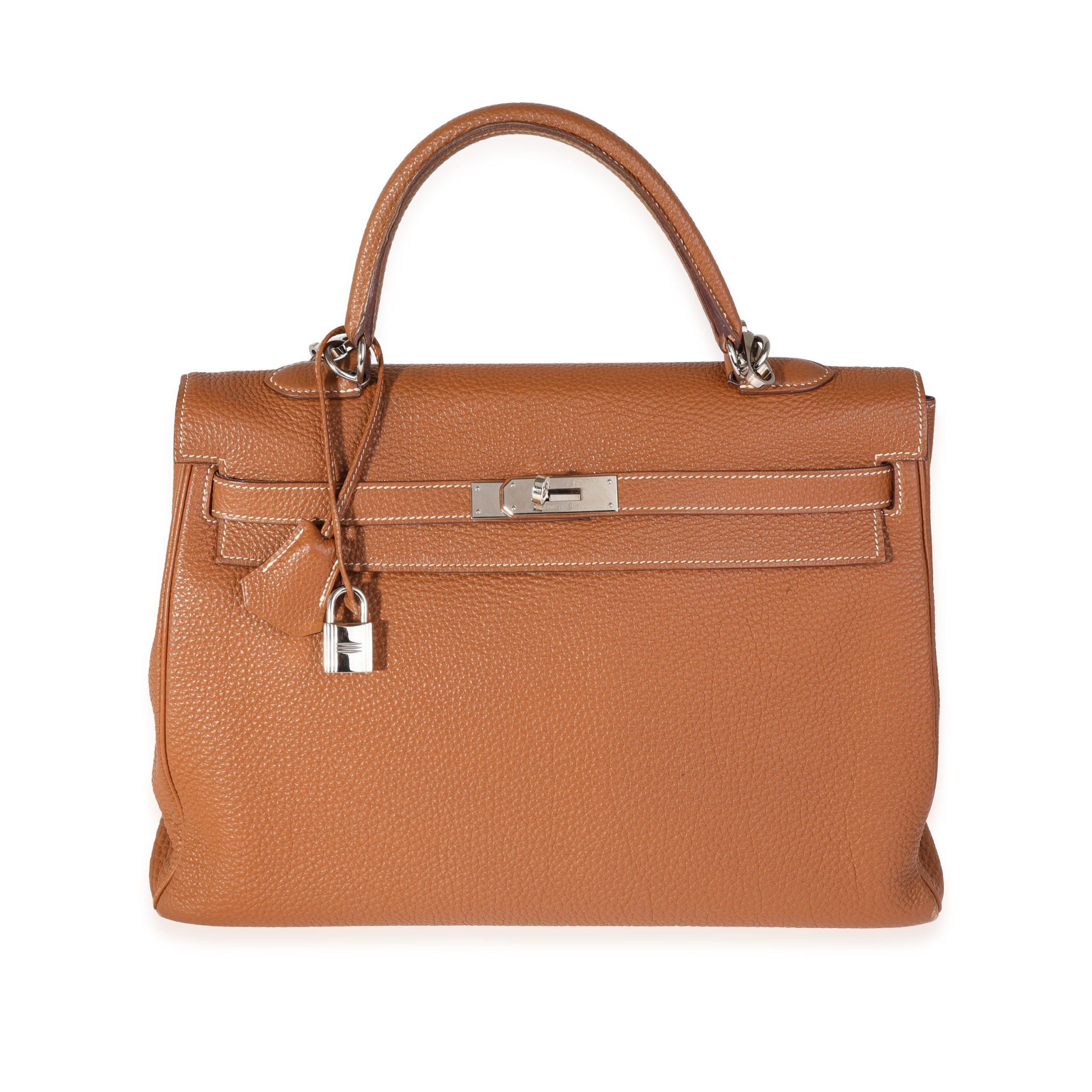 image of Hermes Gold Togo Retourne Kelly 35 Phw in Brown, Women's
