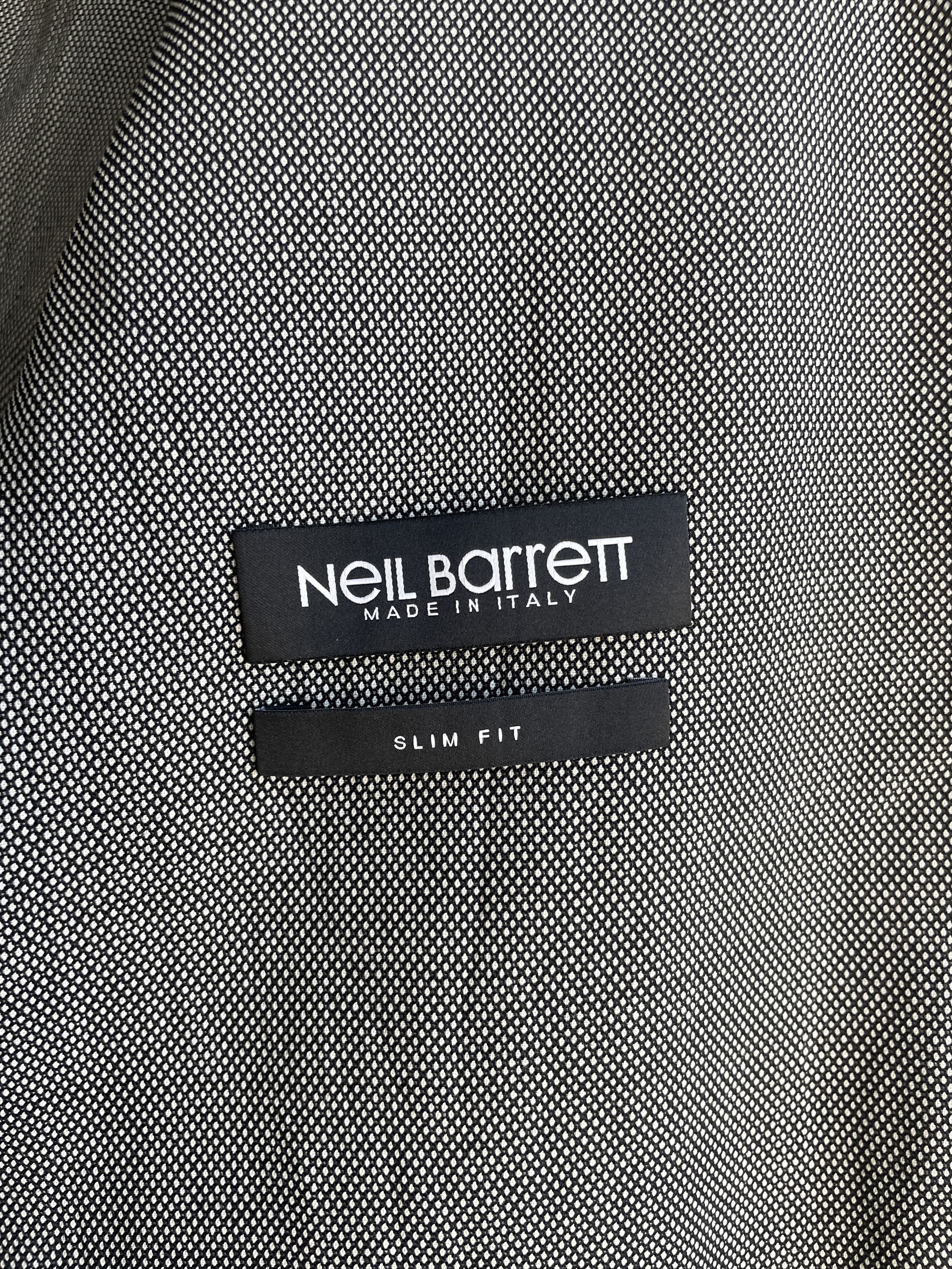 Neil Barrett Neil Barrett Unlined Birdseye Slim Fit Wool Blazer Size 38R - 10 Thumbnail