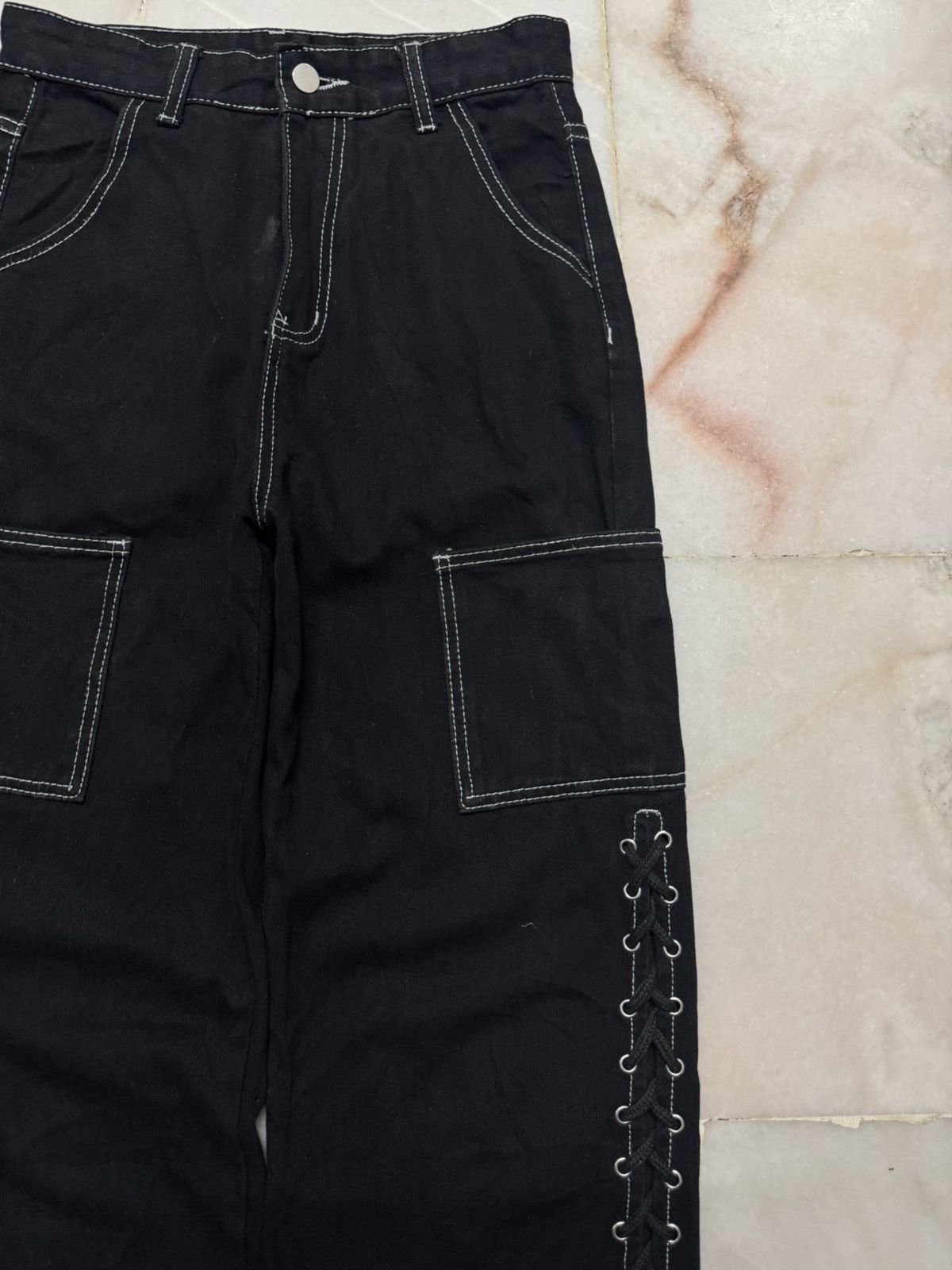 Tornado Mart 💥LACE-UP💥BAGGY💥JAPANESE LACE-UP SICK CARGO BY SHEIN PUNK Size US 26 / EU 42 - 5 Thumbnail