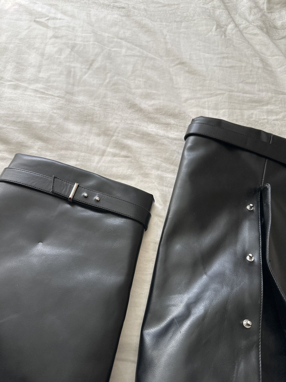 Asos black faux leather stiletto foldover boots Size US 9 / IT 39 - 4 Thumbnail