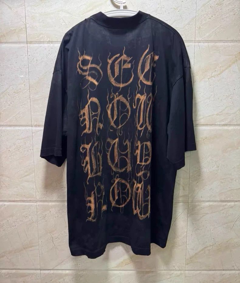 Balenciaga Balenciaga Sanskrit Clay Dye Broken Round Neck Loose Short Size US XS / EU 42 / 0 - 7 Thumbnail