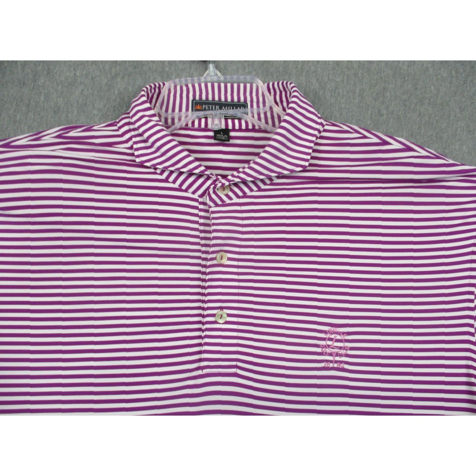 Peter Millar Peter Millar Polo Shirt Mens Large Purple Striped Summer Comfort Linville Golf Size US L / EU 52-54 / 3 - 2 Thumbnail