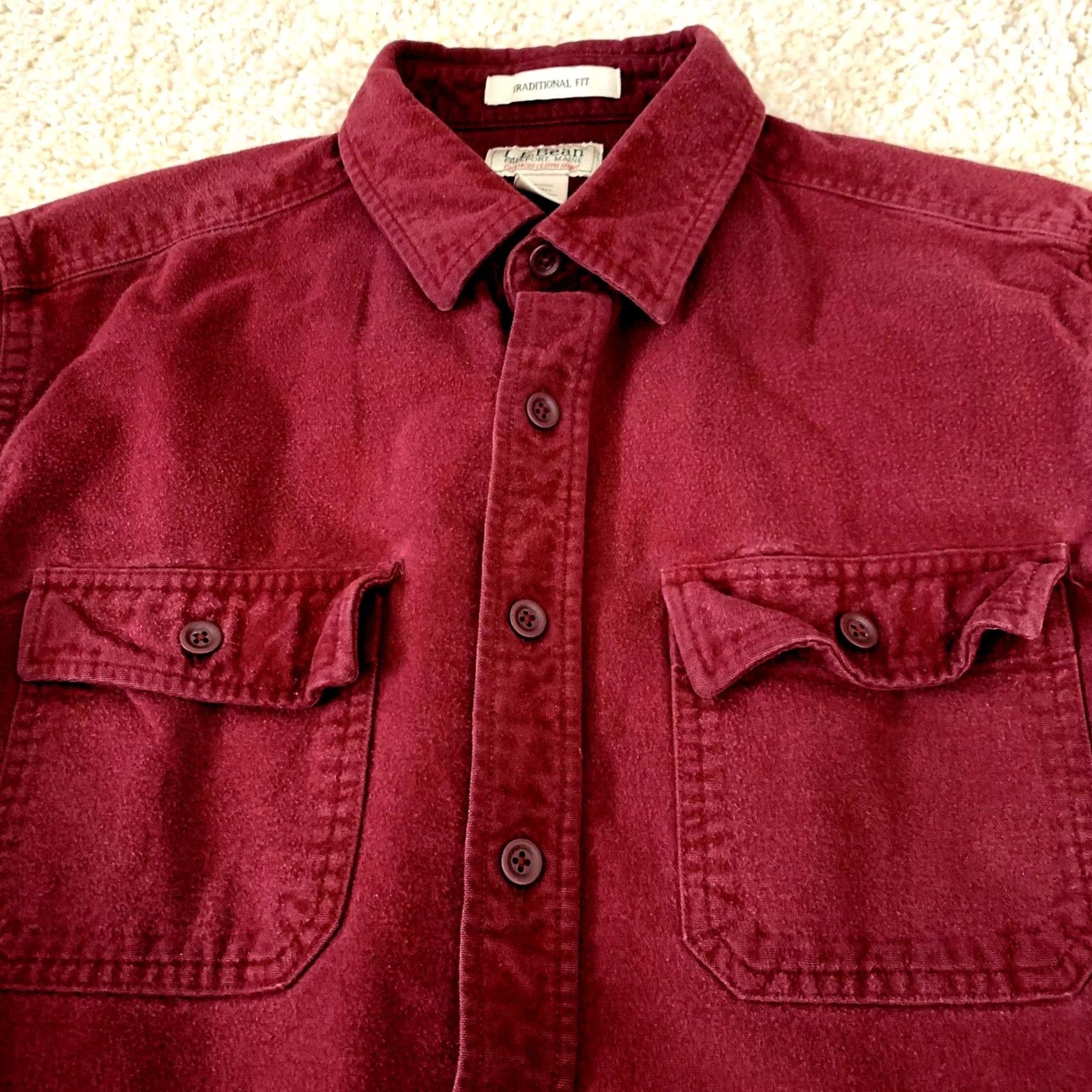 Vintage VINTAGE L.L. Bean Shirt Mens LT Chamois Wool? No, shirt. Size US L / EU 52-54 / 3 - 3 Thumbnail