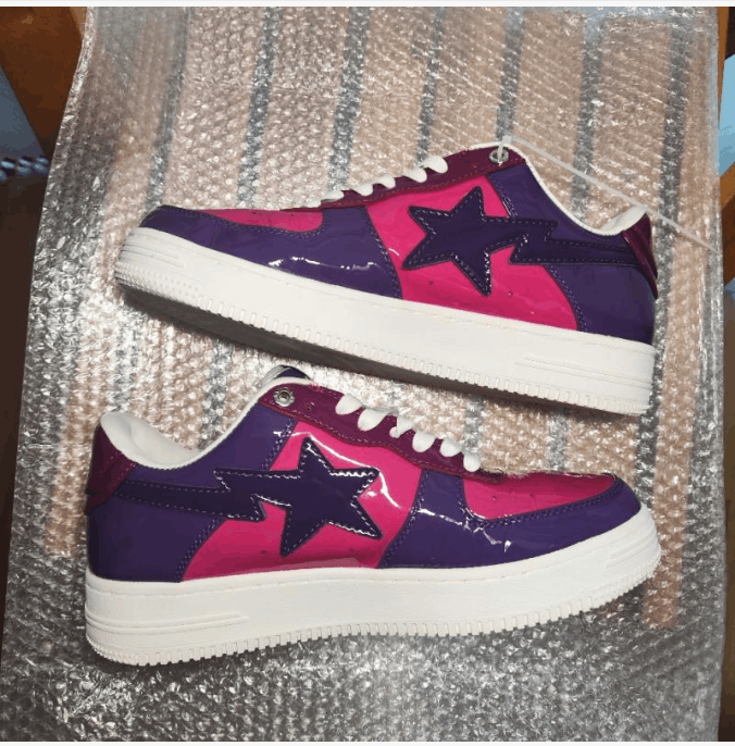 Bape A Bathing Ape Bapesta Low Purple Red Sneakers Size US 8 / EU 41 - 8 Thumbnail