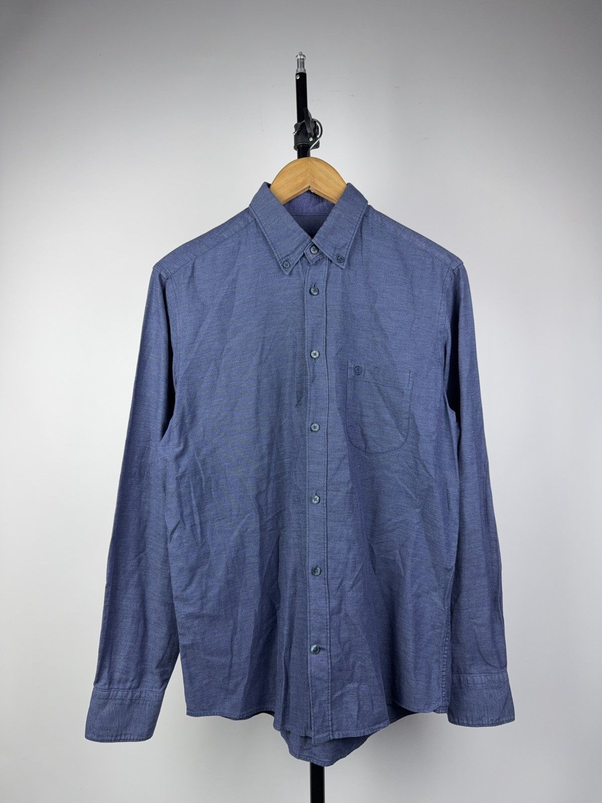 Bogner Luxury Bogner Blue Cotton Shirt Tessitura Monti Fabric 39 M Size US M / EU 48-50 / 2 - 1 Thumbnail