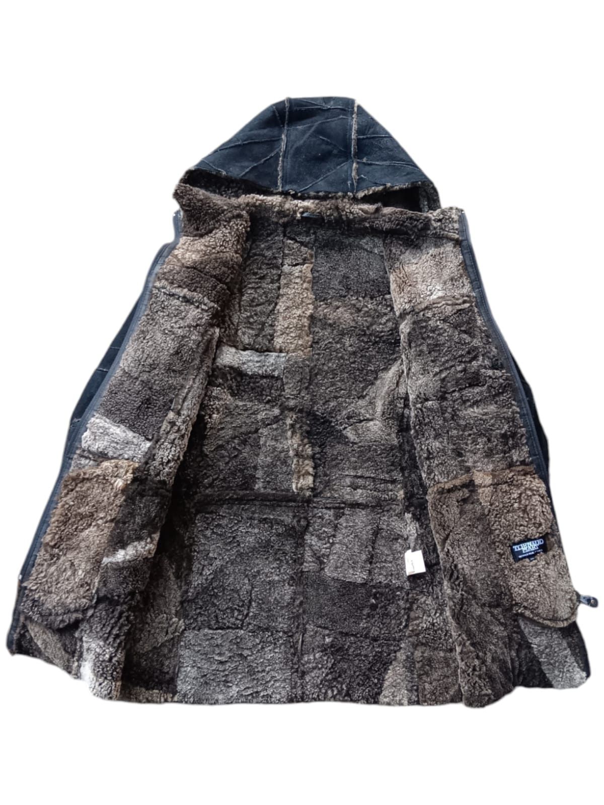 Tornado Mart patchwork sheep skin leather hooded jacket Size US M / EU 48-50 / 2 - 4 Thumbnail
