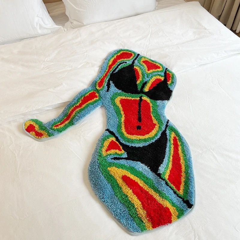 Japanese Brand Handmade Female Body Rug Shape Tufted Carpet Size ONE SIZE - 5 Thumbnail