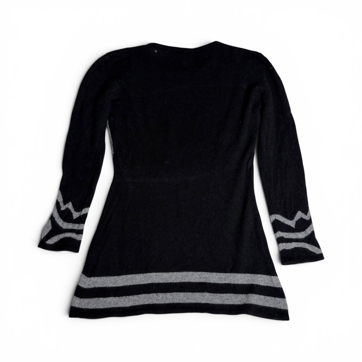 Other Black 100% Cashmere Baroque Damask Pattern Crewneck Sweater Size XS / US 0-2 / IT 36-38 - 9 Thumbnail