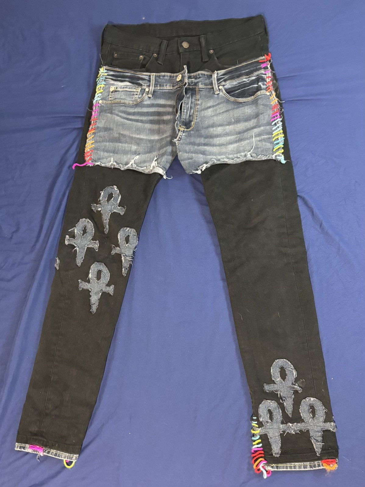 Other 2-tone Ankh Patch Custom Jeans Size US 32 / EU 48 - 1 Thumbnail