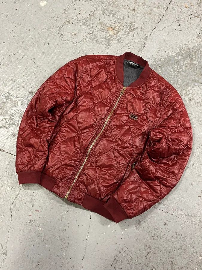 Dolce & Gabbana 2000s Dolce & Gabana Quilted Red Bomber Jacket Size US M / EU 48-50 / 2 - 4 Thumbnail