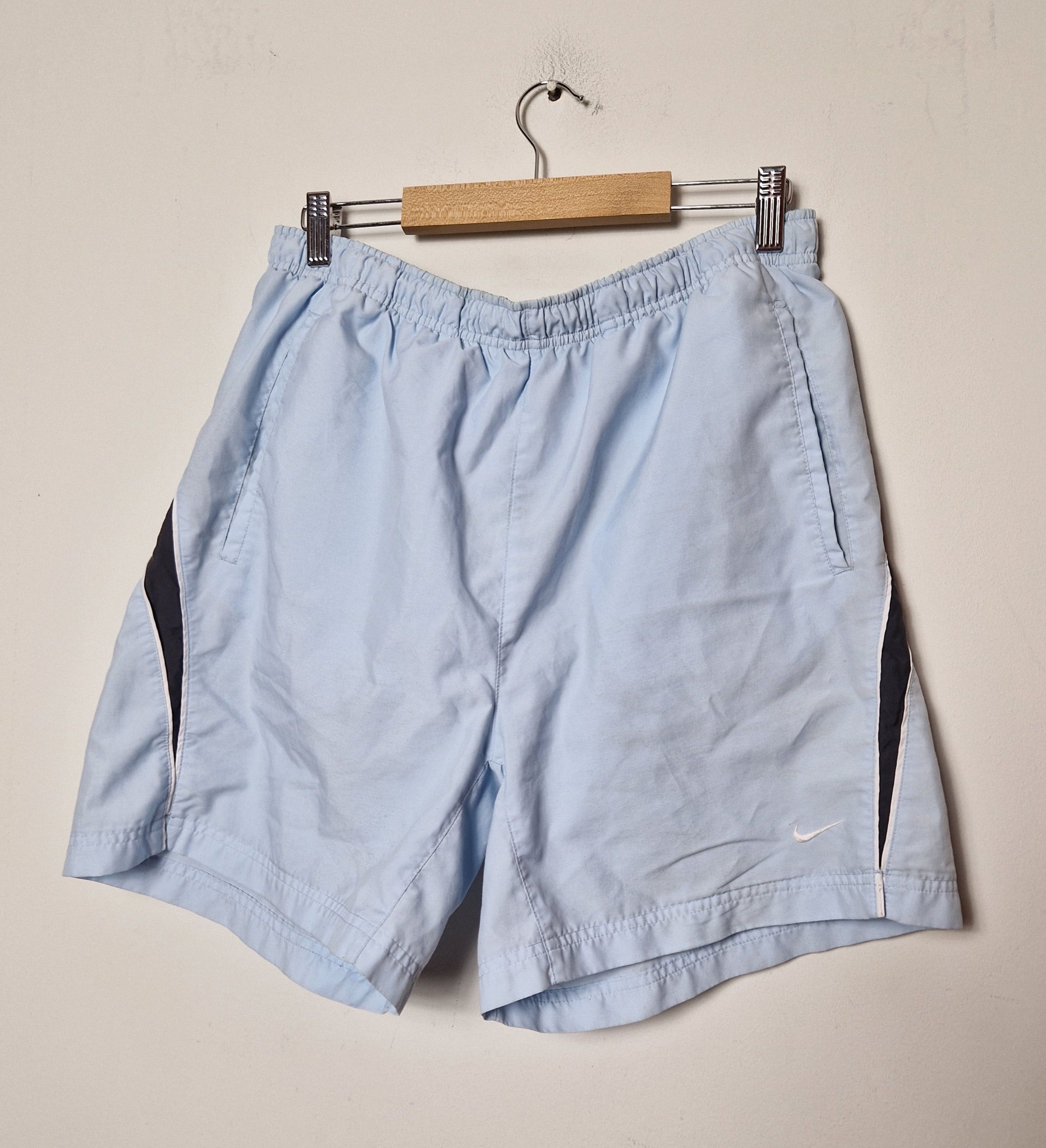 Nike Nike baby blue vintage shorts swoosh y2k Size US 34 / EU 50 - 1 Thumbnail