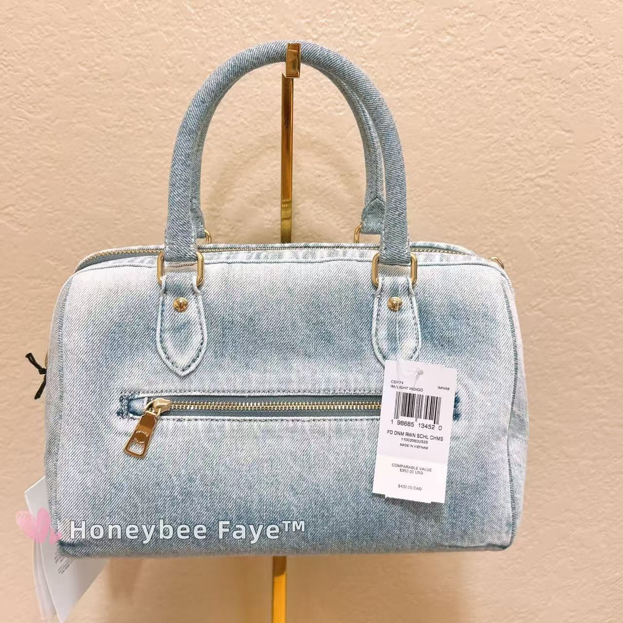 Coach Rowan Satchel Bag In Loved Denim With Charms CDY74 Size ONE SIZE - 4 Thumbnail