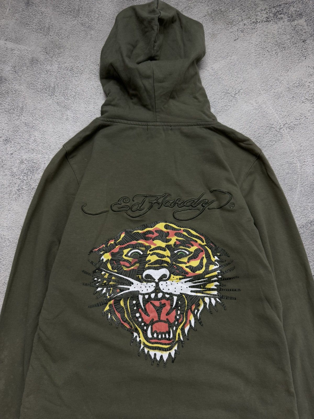 Ed Hardy Vintage Y2k Ed Hardy Tiger Zip Hoodie 00’s Size L / US 10 / IT 46 - 1 Thumbnail