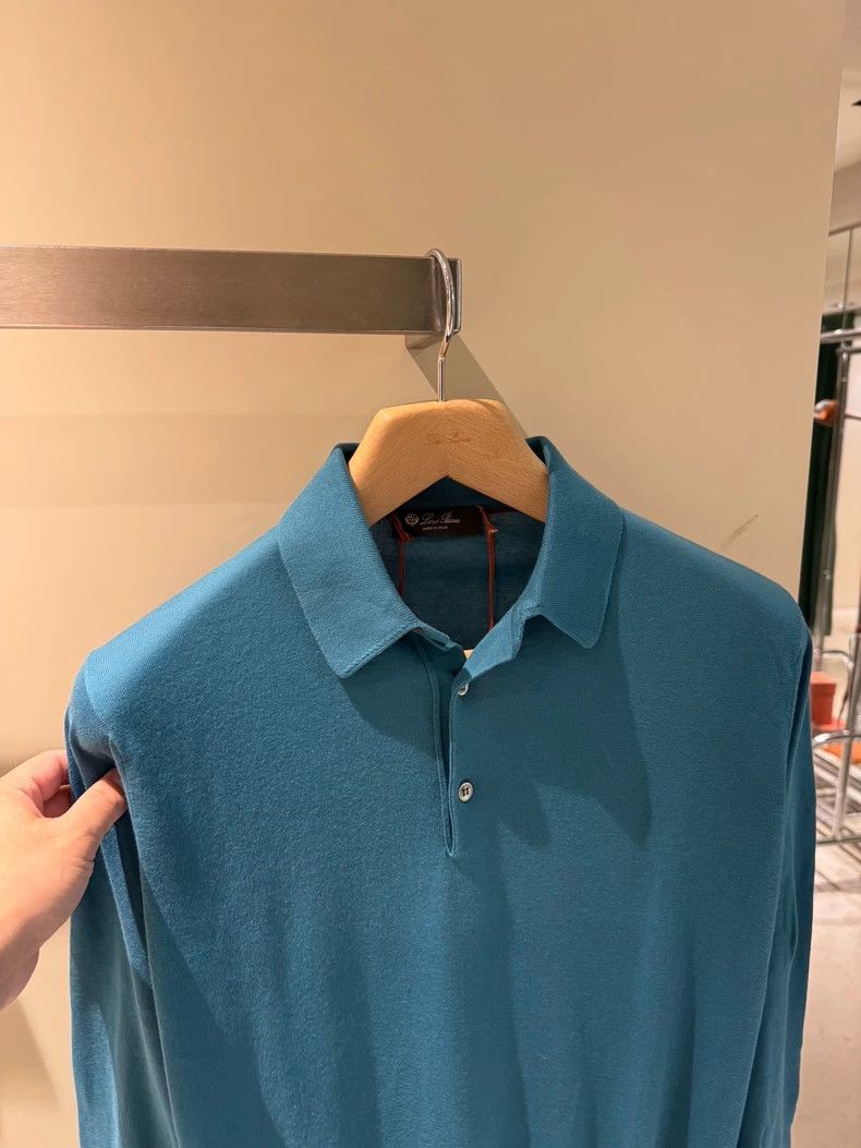 Loro Piana LORO PIANA Men's knit casual Polo shirt 100% cotton Size US S / EU 44-46 / 1 - 2 Thumbnail