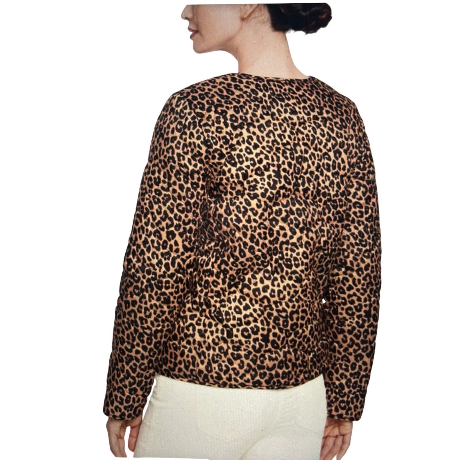 Talbots Quilted Reversible Button Jacket Allover Animal Chic NWT Size L / US 10 / IT 46 - 6 Thumbnail