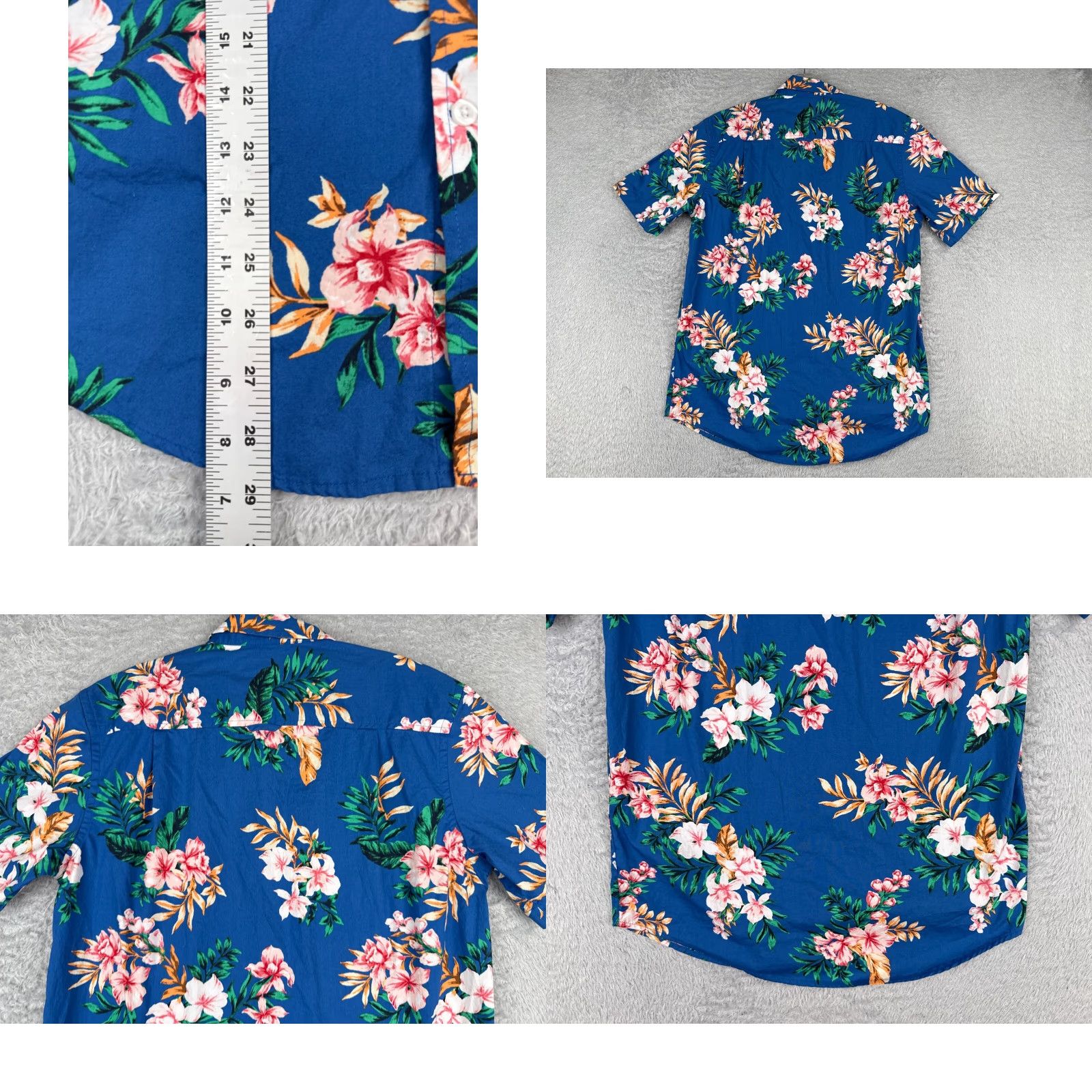 Club Room Club Room Shirt Mens Small Blue Floral Hawaiian 100% Cotton Button Up Size US S / EU 44-46 / 1 - 9 Thumbnail