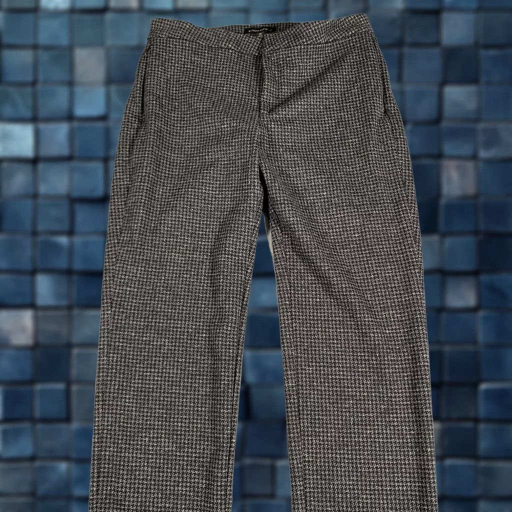 Banana Republic Banana Republic Pants Womens 10 Gray Check Straight Leg Lined Stretch Dressy Size 32" / US 10 / IT 46 - 1 Thumbnail