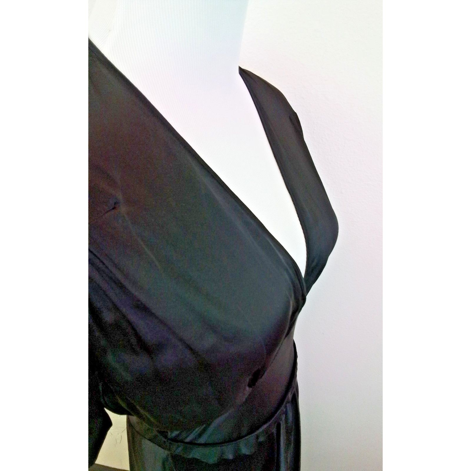 Rochas Rochas Silk Dress Women's IT 40 US 4 Black A-line V-neck Size S / US 4 / IT 40 - 4 Thumbnail