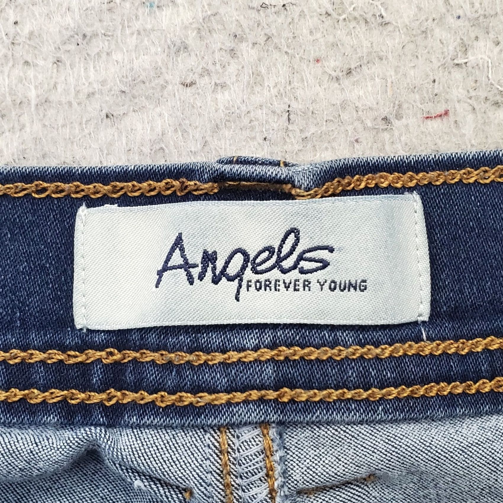 Vintage Angels Signature Jeans Womens 16 Blue Stretch Distressed Skinny Leg - 5-Pocket Denim Jeans Size 38" / US 16 / IT 52 - 7 Thumbnail